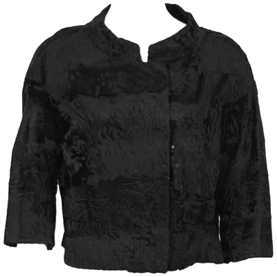 Pre-owned Dior 1960s Christian  Original Black Broadtail Cropped Jacket