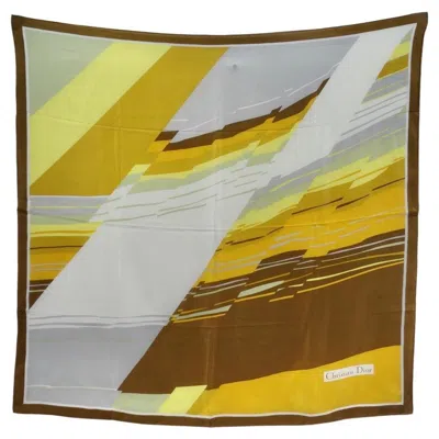 Pre-owned Dior 1960s Christian  Silk Scarf In Brown