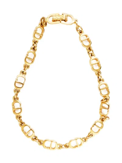 Pre-owned Dior 1970-1980 Cd-logo Bracelet In Gold