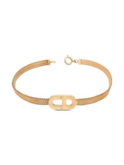 Pre-owned Dior 1970-1980s Logo Bracelet In Gold