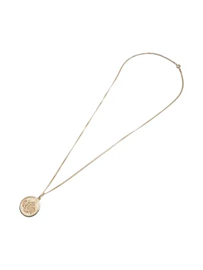 Pre-owned Dior 1970-1990 Logo-pendant Necklace In Gold