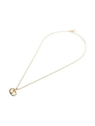 Pre-owned Dior 1970-1990s Logo Necklace In Gold