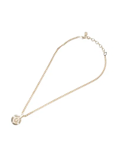 Pre-owned Dior 1970-1990s Logo Necklace In Gold