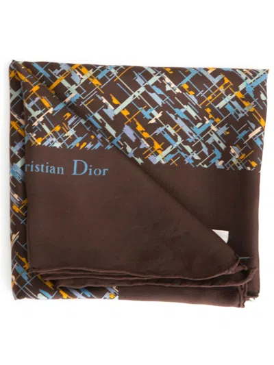 Pre-owned Dior 1970s Abstract-print Scarf In Brown