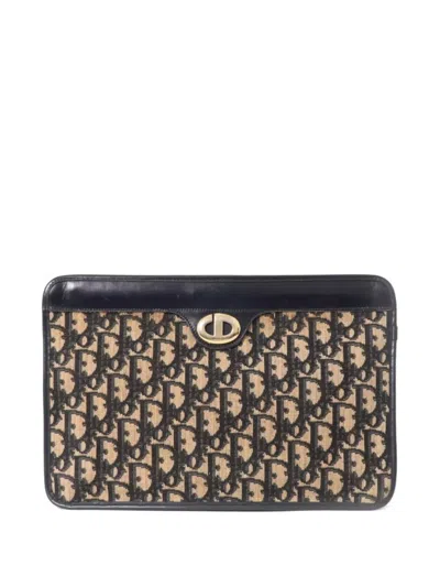 Pre-owned Dior 1970s Oblique-canvas Clutch In Blue