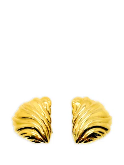 Pre-owned Dior 1970s Sculptural Earrings In Gold