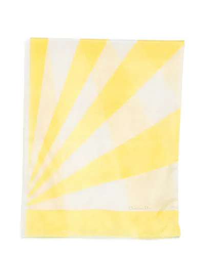 Pre-owned Dior 1970s Sunburst-print Scarf In Yellow
