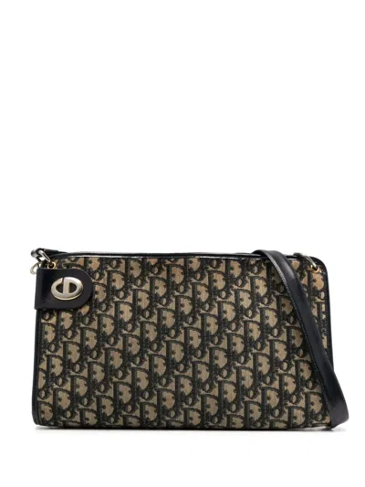 Pre-owned Dior 1970s  Trotter Zipped Shoulder Bag In Neutrals