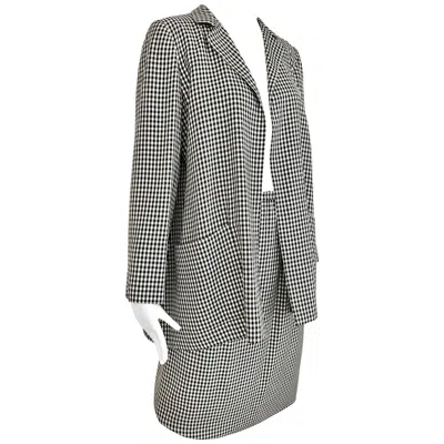Pre-owned Dior 1979 Christian  Couture Black And White Checkered Jacket And Skirt Set