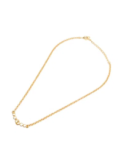 Pre-owned Dior 1980-1990 Cd Logo Necklace In Gold