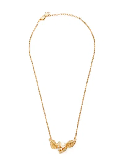 Pre-owned Dior 1980-1990 Leef-motif Necklace
