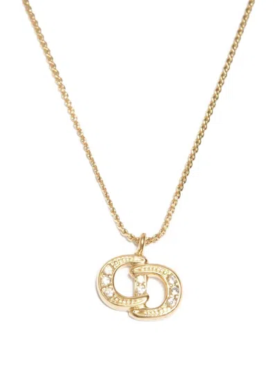 Pre-owned Dior 1980-1990s Cd-logo Necklace In Gold