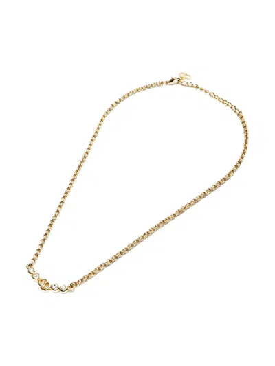 Pre-owned Dior 1980-1990s Cd-logo Necklace In Gold