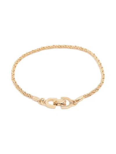 Pre-owned Dior 1980-1990s Logo-clasp Bracelet In Gold