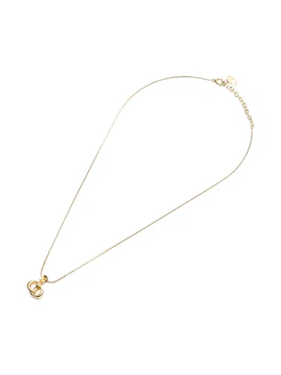 Pre-owned Dior 1980-1990s Logo-pendant Necklace In Gold