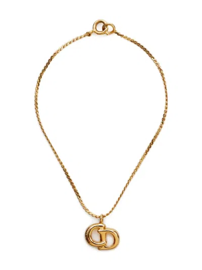 Pre-owned Dior 1980-2000s Cd-logo Chain Bracelet In Gold