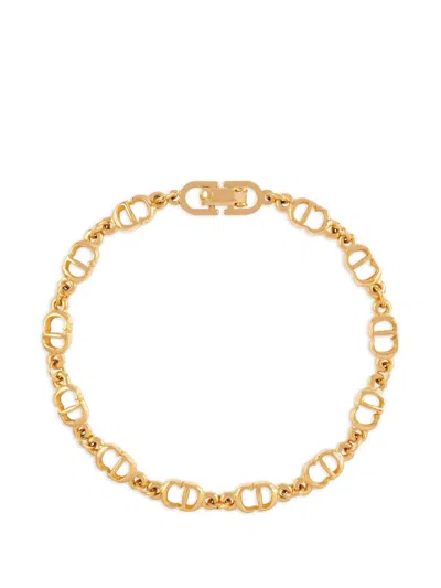 Pre-owned Dior 1980 Cd-logo Bracelet In Gold