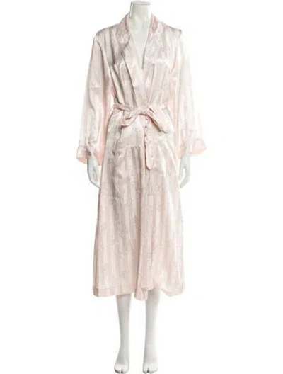 Pre-owned Dior 1980's Patterned Robe In Pink