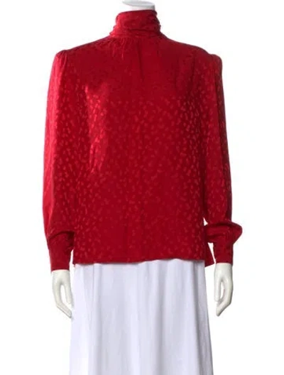 Pre-owned Dior 1980's Silk Blouse In Red