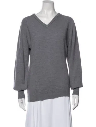 Pre-owned Dior 1980's V-neck Sweater In Gray