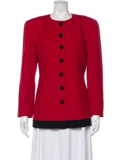 Pre-owned Dior 1980's Wool Blazer In Red