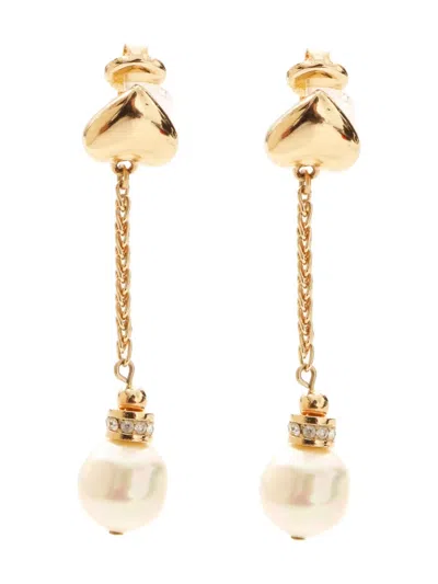 Pre-owned Dior 1980s-1990s Pearl Clip-on Swing Earrings