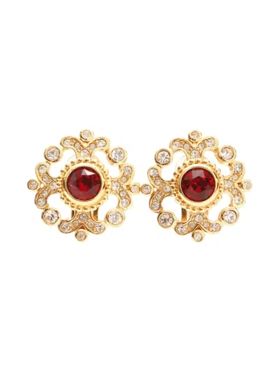 Pre-owned Dior 1980s-1990s Rhinestone Clip-on Earrings