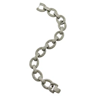 Pre-owned Dior 1980s Christian  Crystal Link Statement Bracelet In Multi