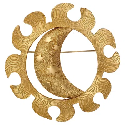 Pre-owned Dior 1980s Christian  Giant Celestial Sun Moon And Stars Brooch In Multi