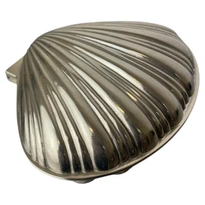 Pre-owned Dior 1980s Christian  Style Silver Plated Shell Jewelry Box