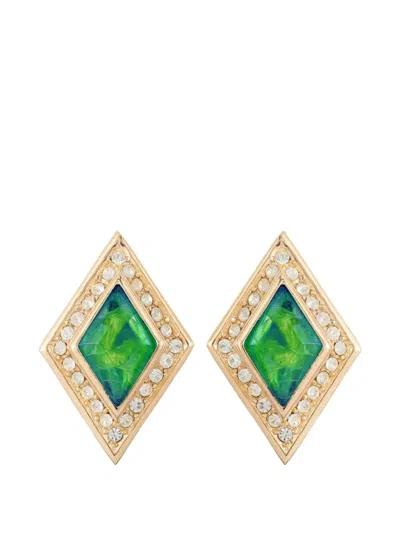 Pre-owned Dior 1980s Clip-on Earrings In Gold