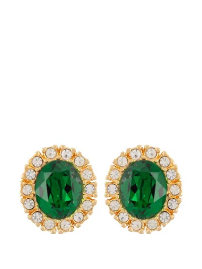 Pre-owned Dior 1980s Clip-on Earrings In Green