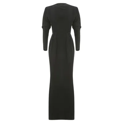 Pre-owned Dior 1980s  Attributed Haute Couture Black Velvet Dress