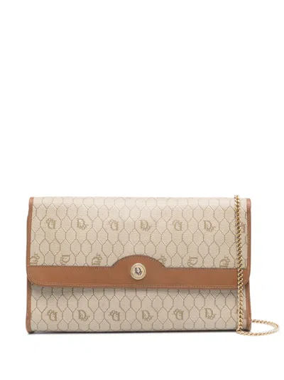 Pre-owned Dior 1980s  Honeycomb Shoulder Bag In Neutrals