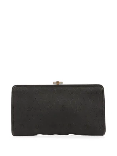 Pre-owned Dior 1980s Monogram Clasp Clutch Bag In Black
