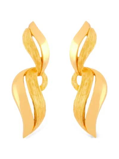 Pre-owned Dior 1980s Post Earrings In Gold