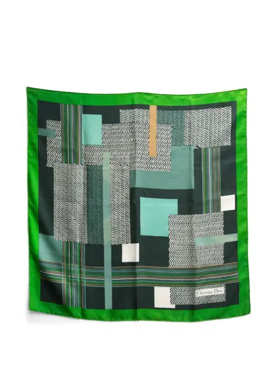 Pre-owned Dior 1980s Silk Scarf In Green