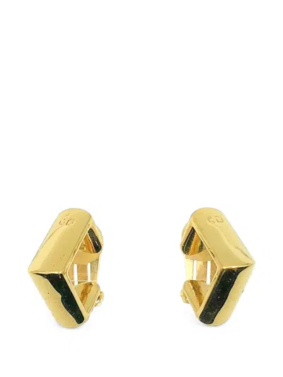 Pre-owned Dior 1980s Square-shape Earrings In Gold