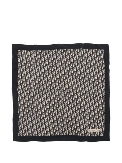 Pre-owned Dior 1980s Trotter Scarf In Blue