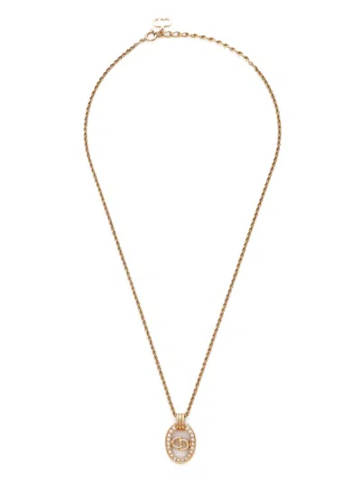 Pre-owned Dior 1990-2000s Cd Necklace In 金色