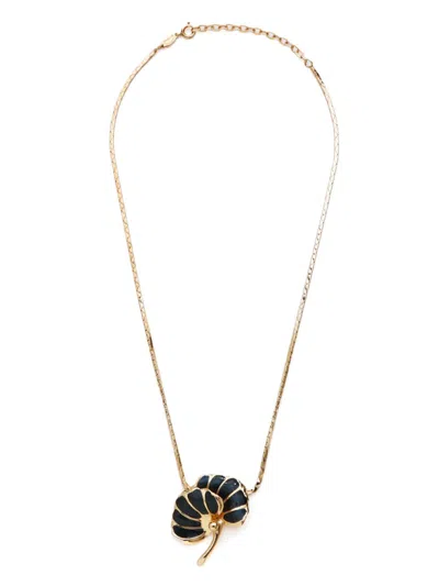Pre-owned Dior 1990-2000s Leaf Necklace In 金色