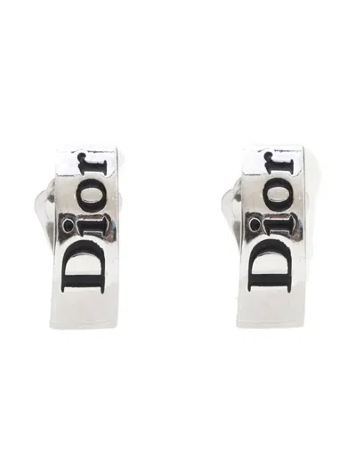 Pre-owned Dior 1990-2000s Logo-engraved Clip-on Earrings