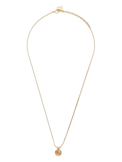 Pre-owned Dior 1990-2000s Logo-pendant Necklace In Gold