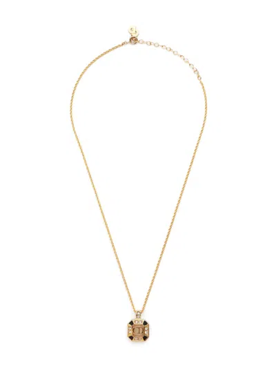 Pre-owned Dior 1990-2000s Logo-pendant Necklace In Gold