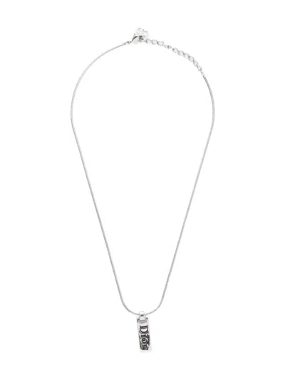 Pre-owned Dior 1990-2000s Logo Plate Necklace