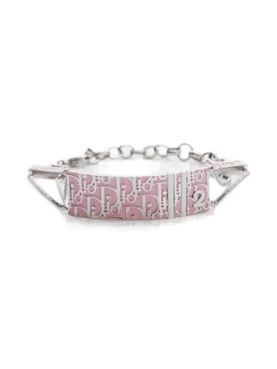 Pre-owned Dior 1990-2000s Trotter-print Silver Bracelet