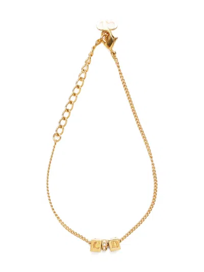 Pre-owned Dior 1990-2010 Cd-logo Pendant Bracelet In 金色