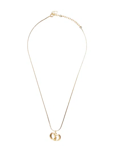 Pre-owned Dior 1990-2010 Cd-pendant Necklace In Gold