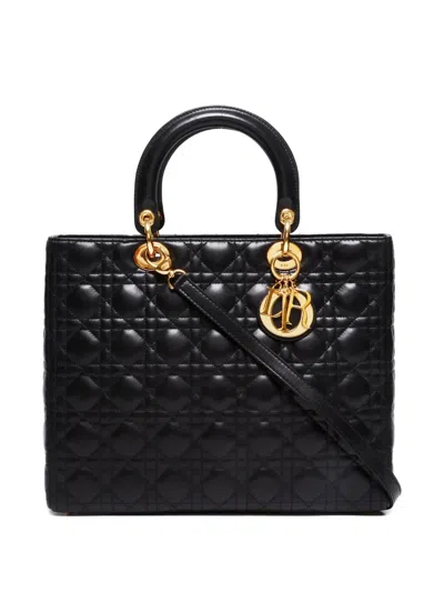 Pre-owned Dior 1990-2010s Large Lady  Handbag In Black