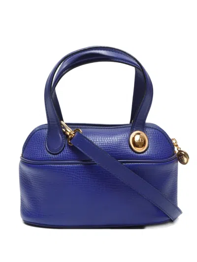 Pre-owned Dior 1990-2010s Leather Tote Bag In Blue